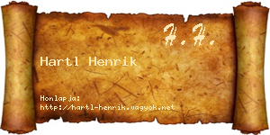 Hartl Henrik névjegykártya